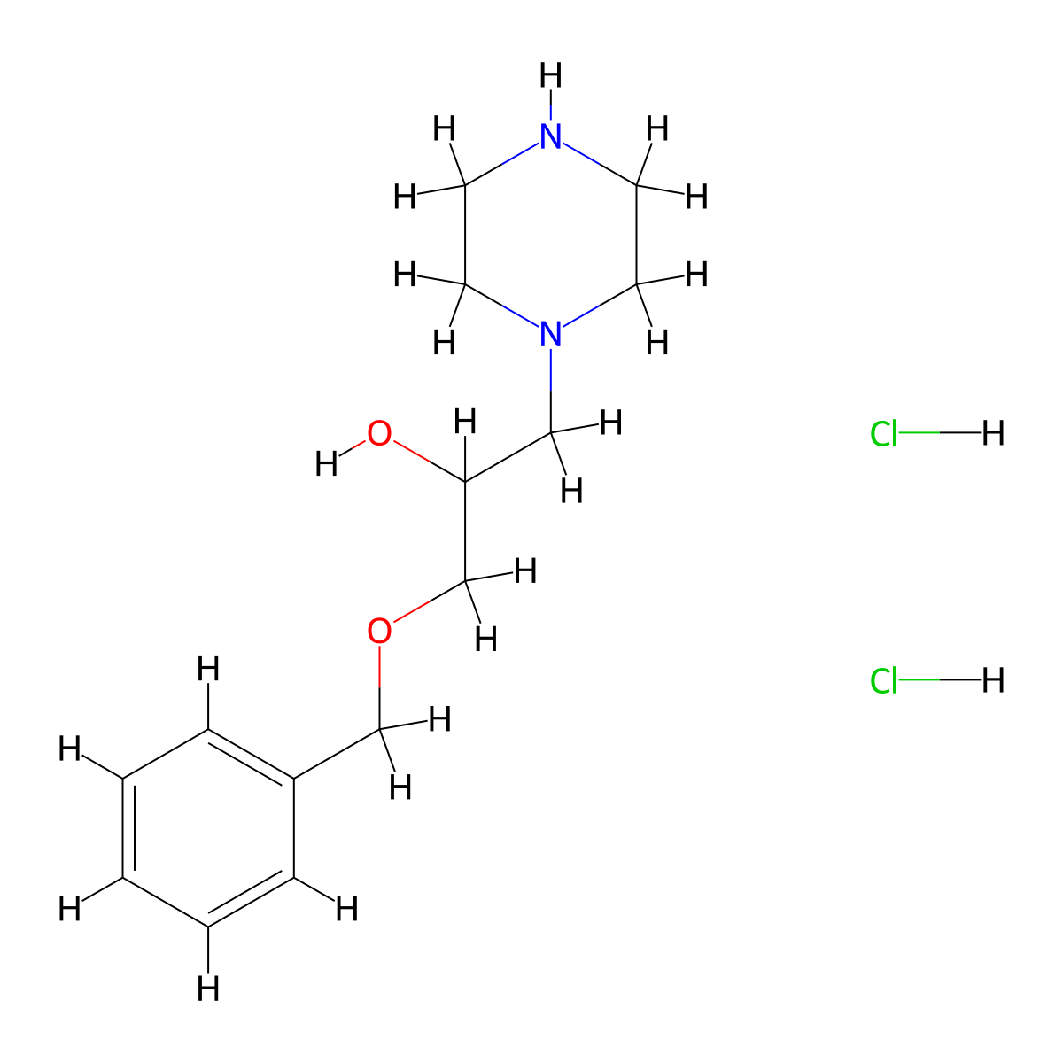 1-Benzyloxy-3-piperazin-1-yl-propan-2-ol dihydrochloride molecular structure, CAS 1185294-66-9
