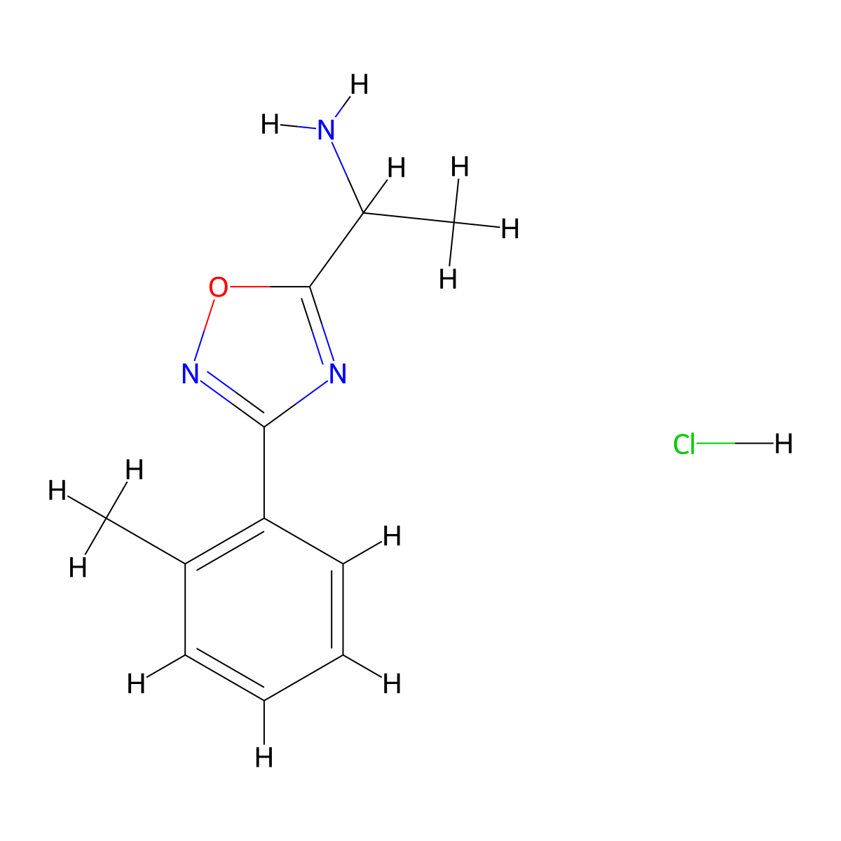 1-(3-o-Tolyl-[1,2,4]oxadiazol-5-yl)-ethylamine hydrochloride molecular structure, CAS 1185294-67-0
