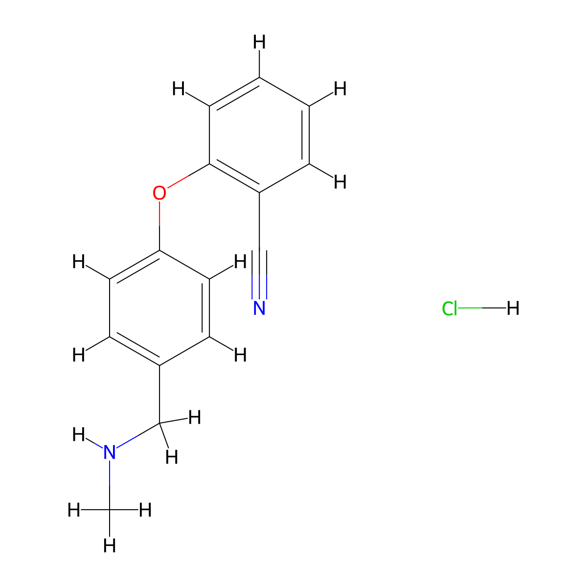 2-{4-[(Methylamino)methyl]phenoxy}benzonitrile hydrochloride molecular structure, CAS 1185294-77-2