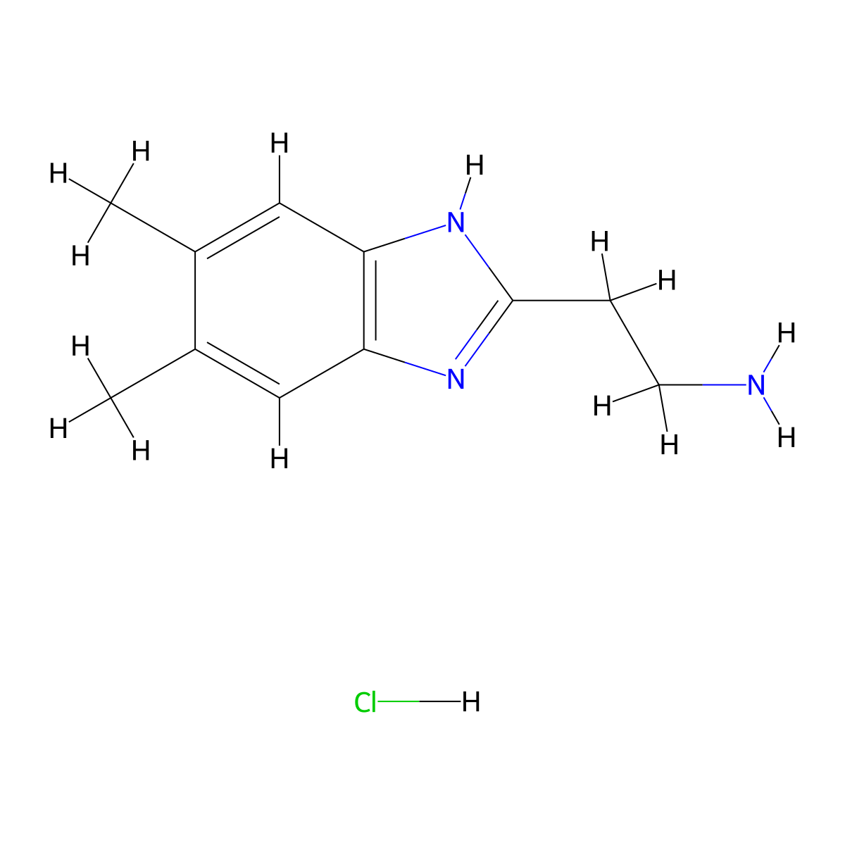 2-(5,6-Dimethyl-1H-benzoimidazol-2-yl)-ethylamine hydrochloride molecular structure, CAS 1185294-80-7
