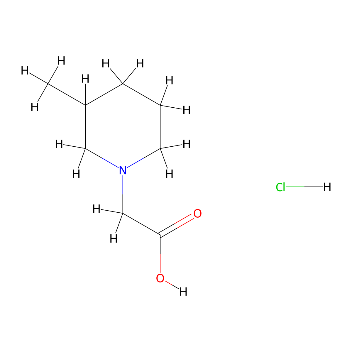2-(3-Methylpiperidin-1-yl)acetic acid hydrochloride molecular structure, CAS 1185294-82-9