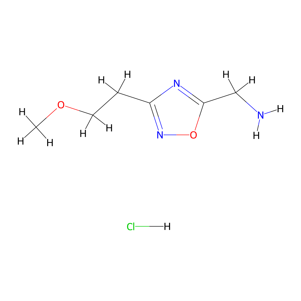 [3-(2-Methoxyethyl)-1,2,4-oxadiazol-5-yl]methanamine hydrochloride molecular structure, CAS 1185294-83-0