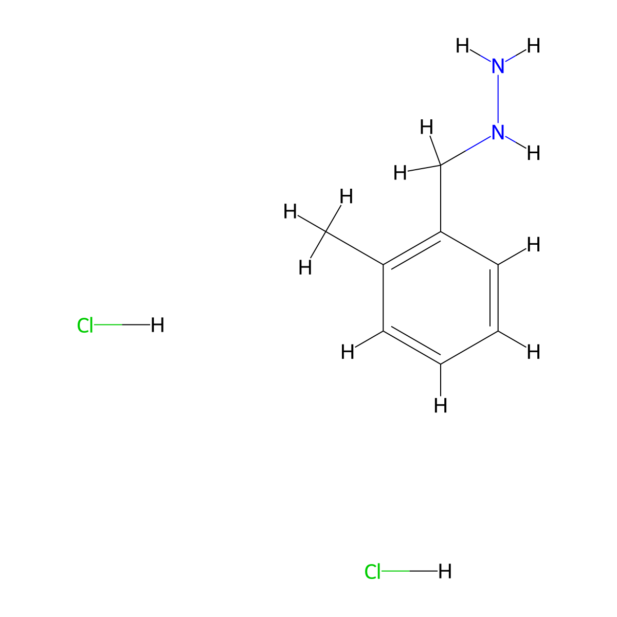 (2-Methylbenzyl)hydrazine dihydrochloride molecular structure, CAS 1185294-85-2