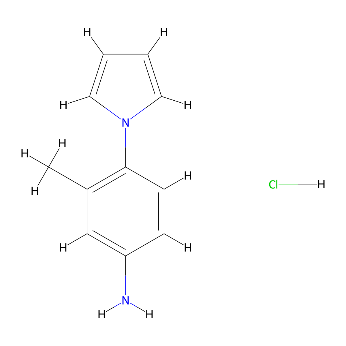 3-Methyl-4-pyrrol-1-YL-phenylamine hydrochloride molecular structure, CAS 1185294-91-0