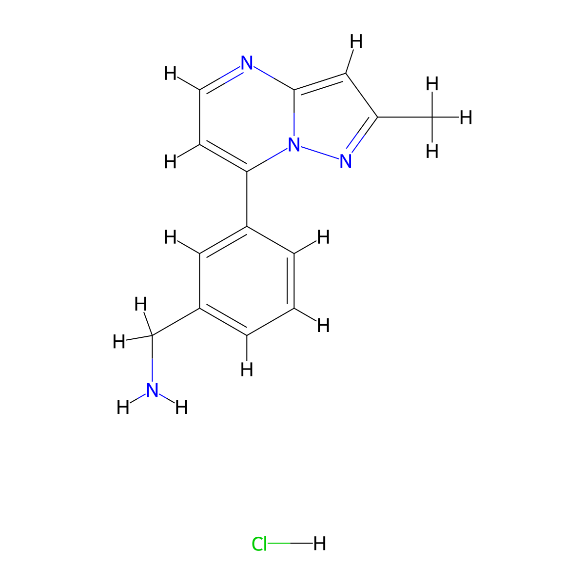 [3-(2-Methylpyrazolo[1,5-a]pyrimidin-7-yl)benzyl]-amine hydrochloride molecular structure, CAS 1185294-93-2