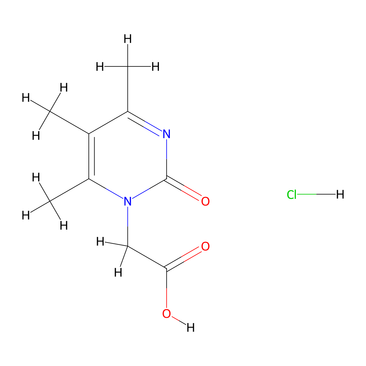 (4,5,6-Trimethyl-2-oxo-2H-pyrimidin-1-YL)-acetic acid hydrochloride molecular structure, CAS 1185294-96-5