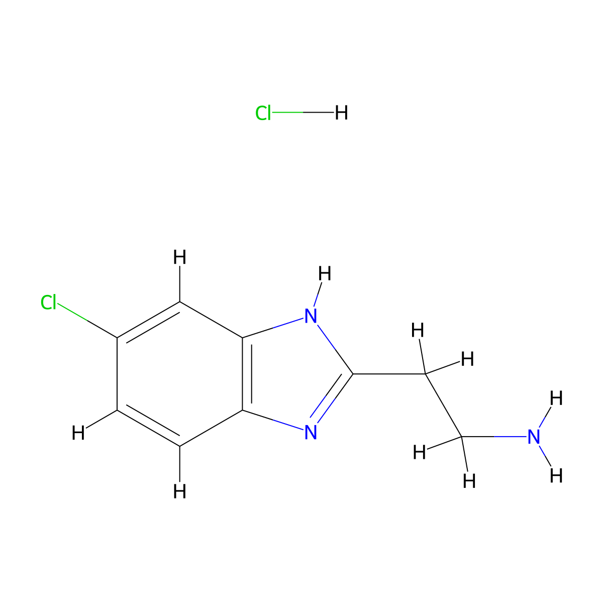 2-(5-Chloro-1H-benzoimidazol-2-yl)-ethylamine hydrochloride molecular structure, CAS 1185295-08-2