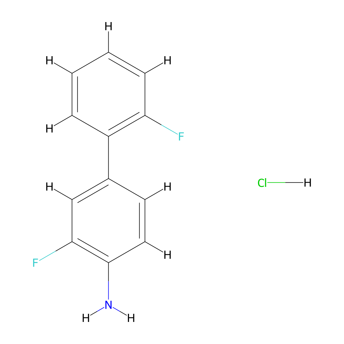 2',3-Difluoro[1,1'-biphenyl]-4-ylamine hydrochloride molecular structure, CAS 1185295-11-7