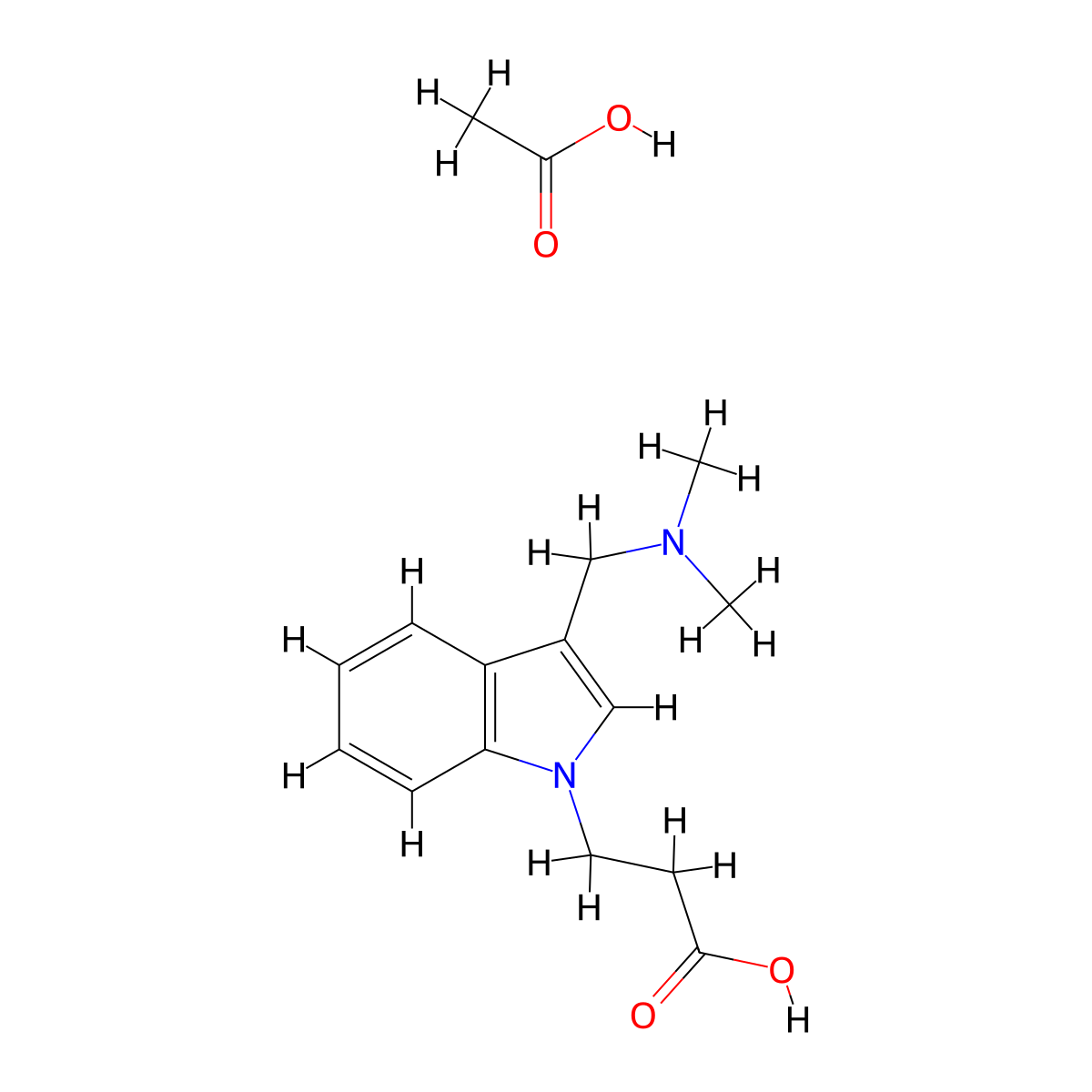3-(3-Dimethylaminomethyl-indol-1-YL)-propionic acid acetate molecular structure, CAS 1185295-12-8
