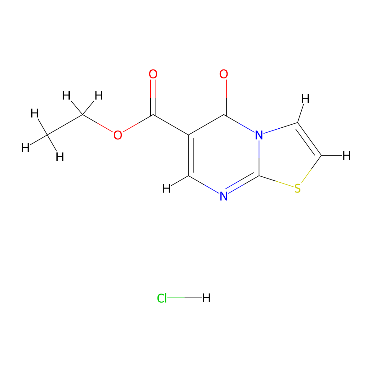 ethyl 5-oxo-5H-[1,3]thiazolo[3,2-a]pyrimidine-6-carboxylate hydrochloride molecular structure, CAS 1185295-18-4