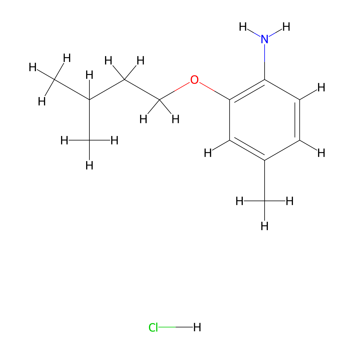 2-(Isopentyloxy)-4-methylaniline hydrochloride molecular structure, CAS 1185295-20-8