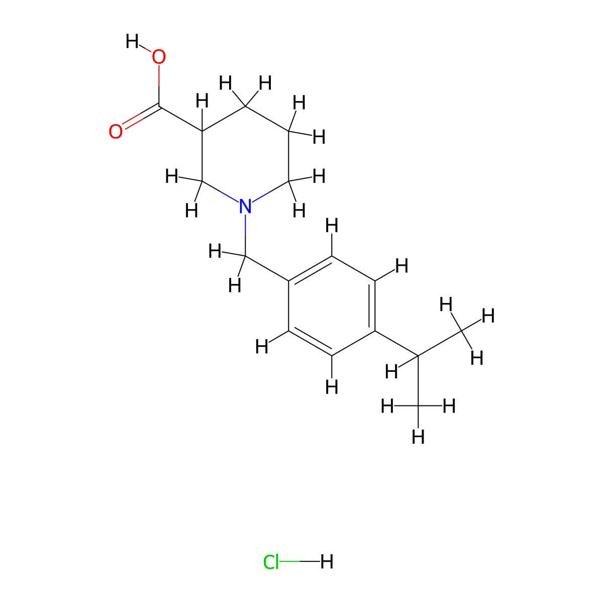 1-(4-Isopropylbenzyl)piperidine-3-carboxylic acid hydrochloride molecular structure, CAS 1185295-32-2