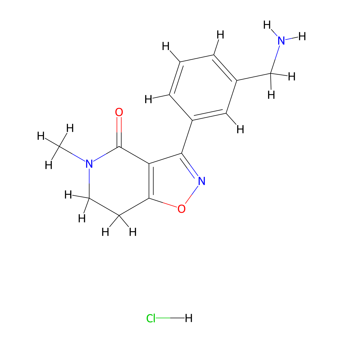 3-(3-Aminomethyl-phenyl)-5-methyl-6,7-dihydro-5H-isoxazolo[4,5-c]pyridin-4-one hydrochloride molecular structure, CAS 1185295-36-6