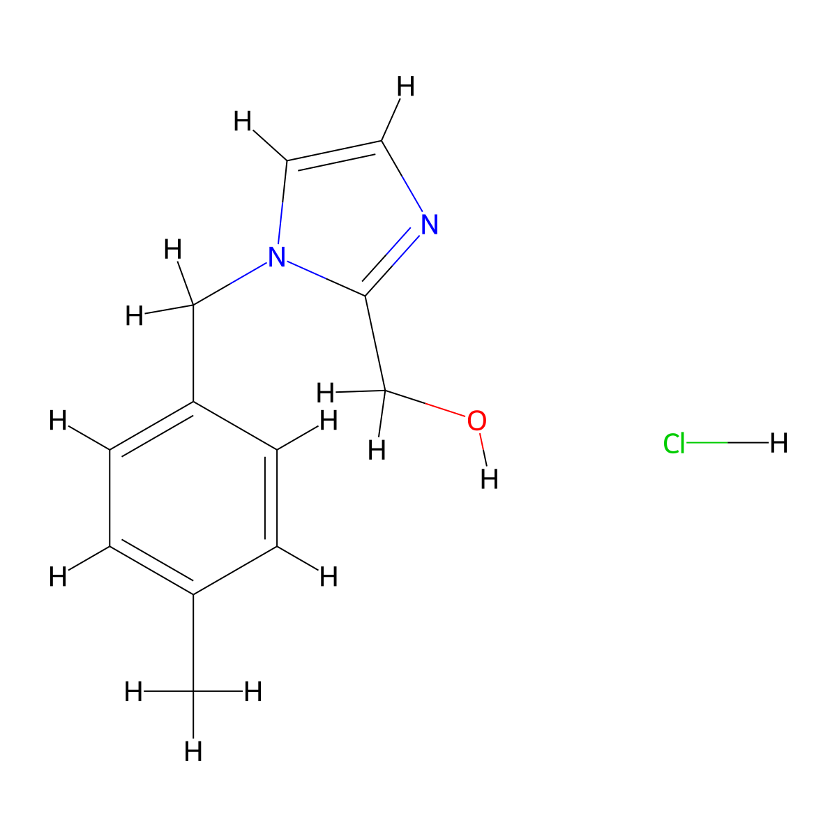 [1-(4-methylbenzyl)-1H-imidazol-2-yl]methanol hydrochloride molecular structure, CAS 1185295-37-7