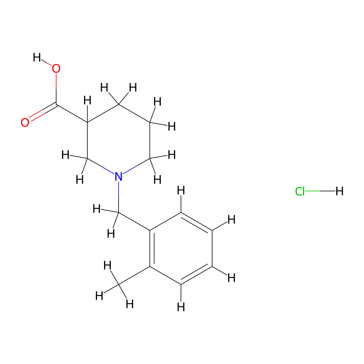 1-(2-Methylbenzyl)piperidine-3-carboxylic acid hydrochloride molecular structure, CAS 1185295-38-8