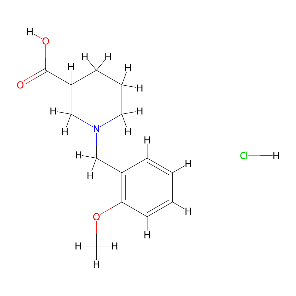 1-(2-Methoxybenzyl)piperidine-3-carboxylic acid hydrochloride molecular structure, CAS 1185295-42-4