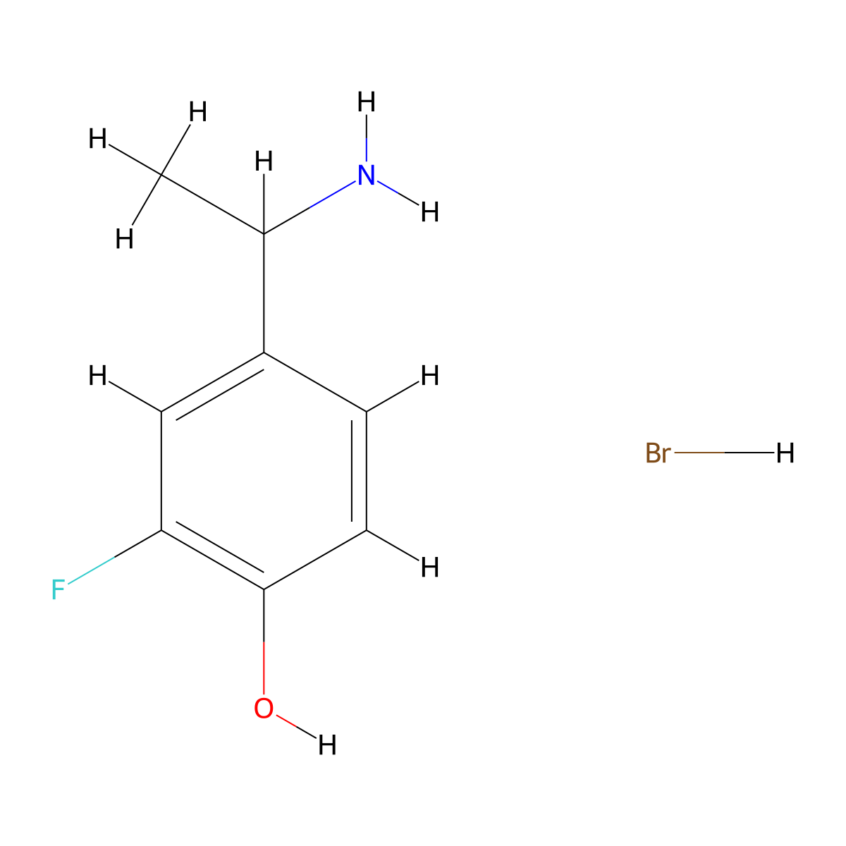 4-(1-Aminoethyl)-2-fluorophenol hydrobromide molecular structure, CAS 1185295-44-6