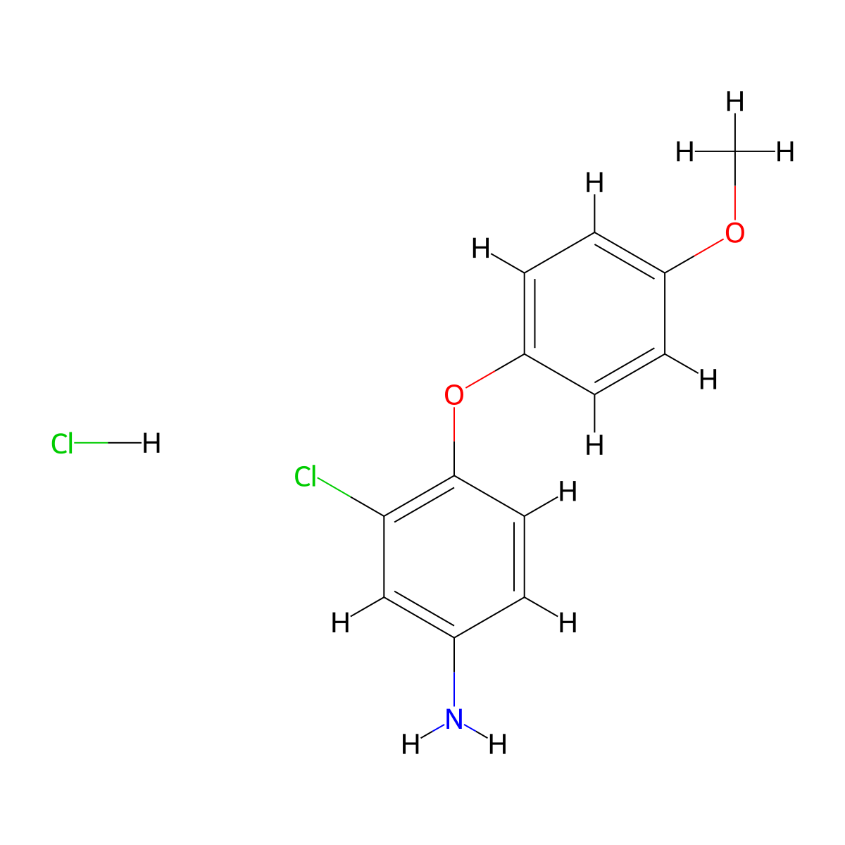 3-Chloro-4-(4-methoxyphenoxy)phenylamine hydrochloride molecular structure, CAS 1185295-47-9