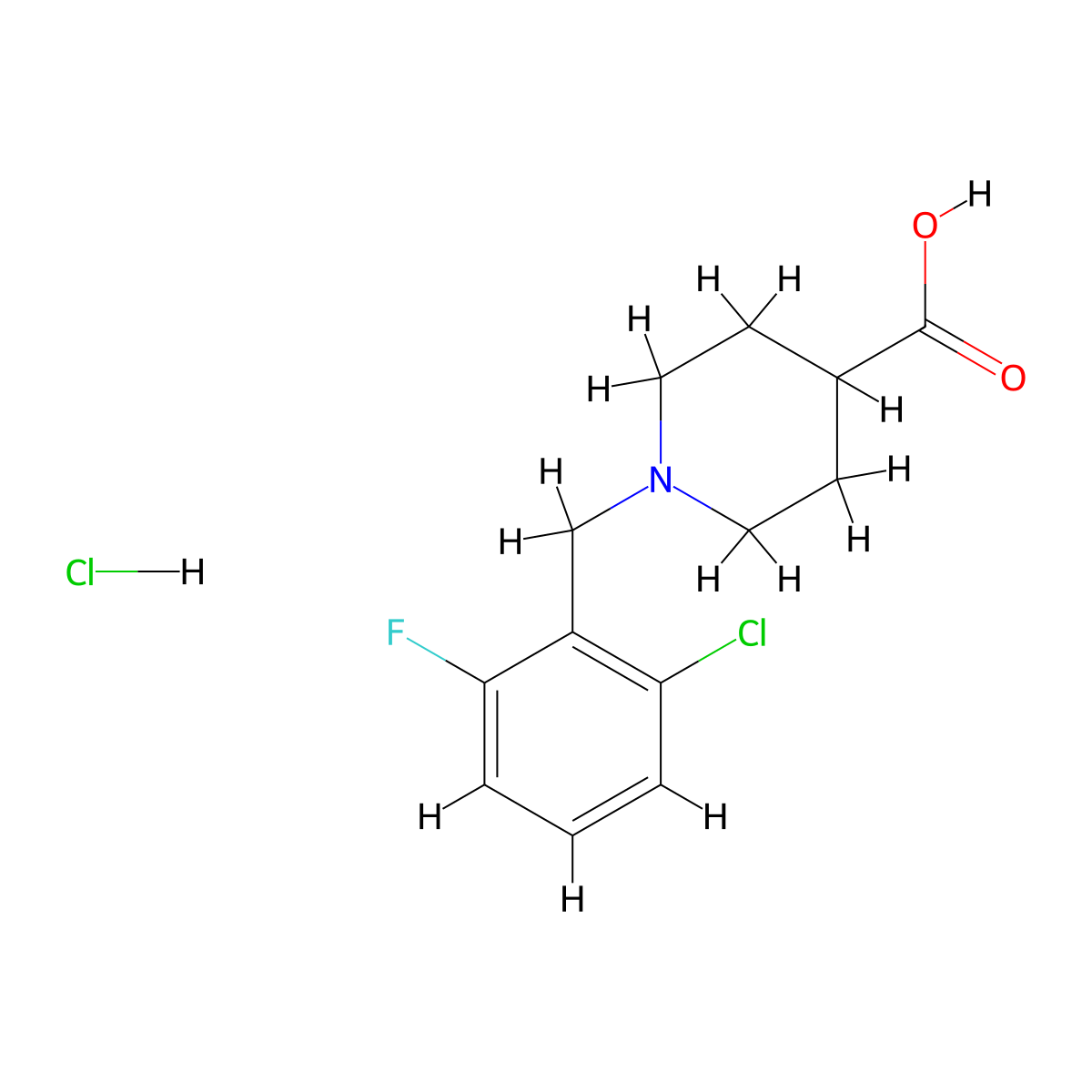 1-(2-Chloro-6-fluorobenzyl)piperidine-4-carboxylic acid hydrochloride molecular structure, CAS 1185295-60-6