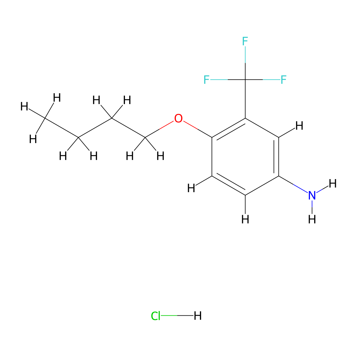 4-Butoxy-3-(trifluoromethyl)aniline hydrochloride molecular structure, CAS 1185295-63-9