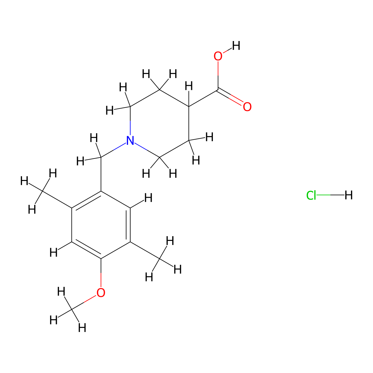 1-(4-Methoxy-2,5-dimethylbenzyl)piperidine-4-carboxylic acid hydrochloride molecular structure, CAS 1185295-78-6