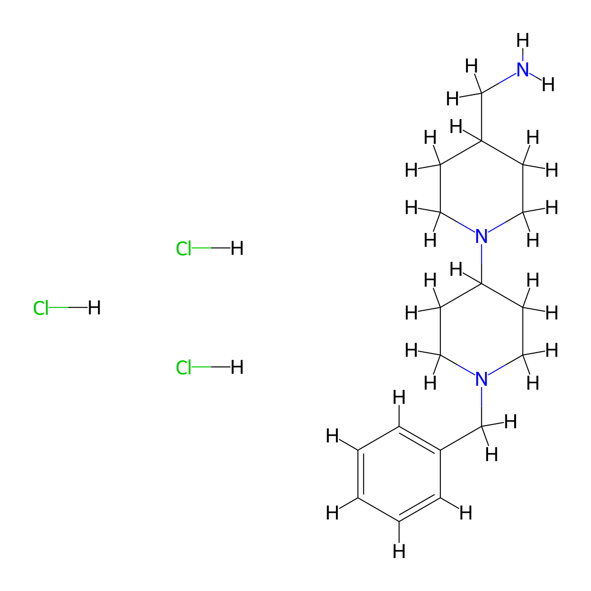 [(1'-Benzyl-1,4'-bipiperidin-4-yl)methyl]aminetrihydrochloride molecular structure, CAS 1185295-95-7