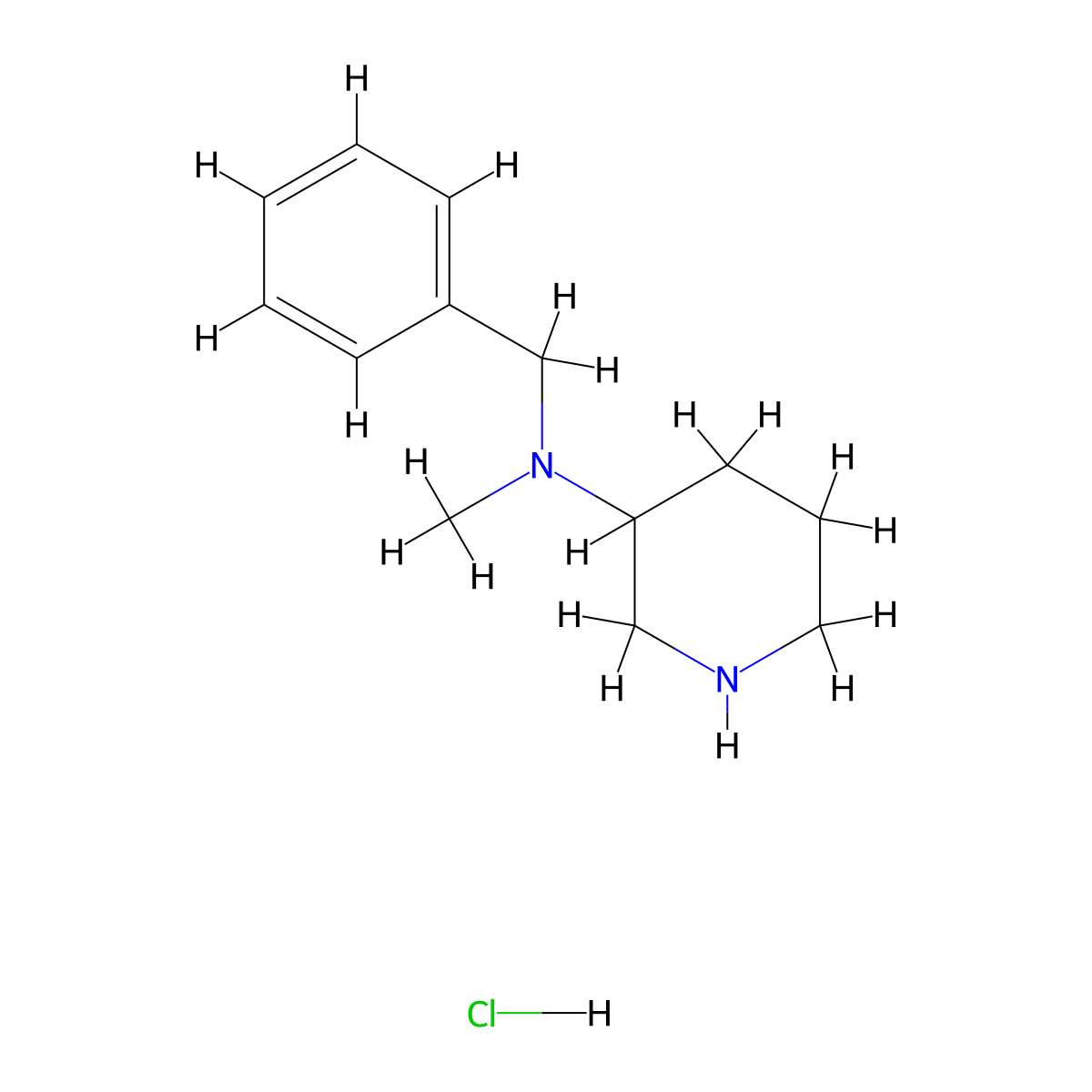 Benzyl-methyl-piperidin-3-yl-amine hydrochloride molecular structure, CAS 1185296-10-9