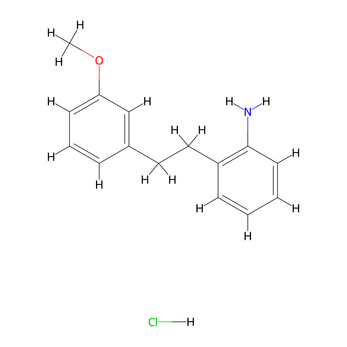 {2-[2-(3-Methoxyphenyl)ethyl]phenyl}amine hydrochloride molecular structure, CAS 1185296-17-6