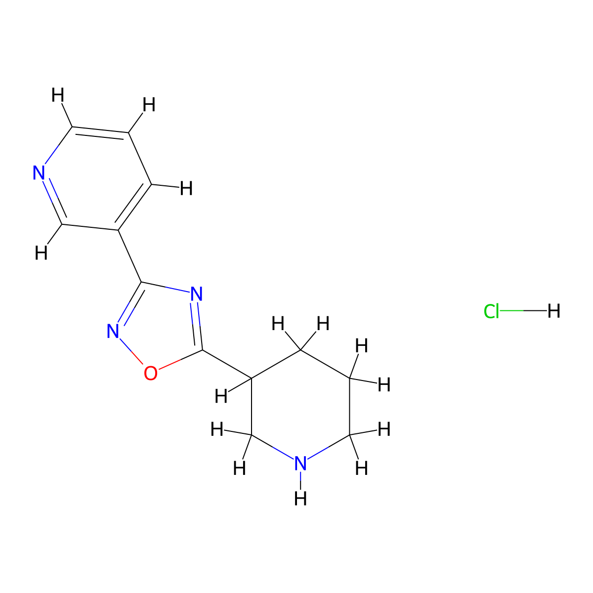 3-[5-(3-Piperidinyl)-1,2,4-oxadiazol-3-yl]pyridine hydrochloride molecular structure, CAS 1185296-23-4
