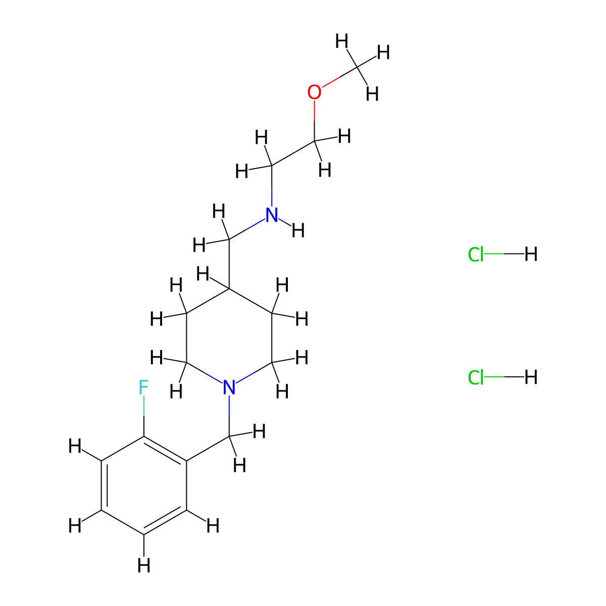 N-{[1-(2-Fluorobenzyl)piperidin-4-YL]methyl}-2-methoxyethanamine dihydrochloride molecular structure, CAS 1185296-35-8