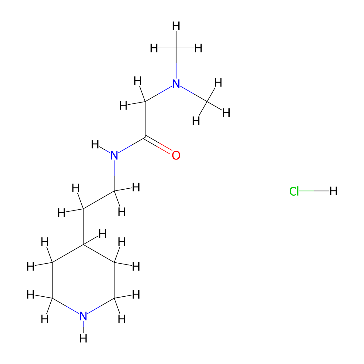 2-Dimethylamino-N-(2-piperidin-4-yl-ethyl)-acetamide hydrochloride molecular structure, CAS 1185296-40-5