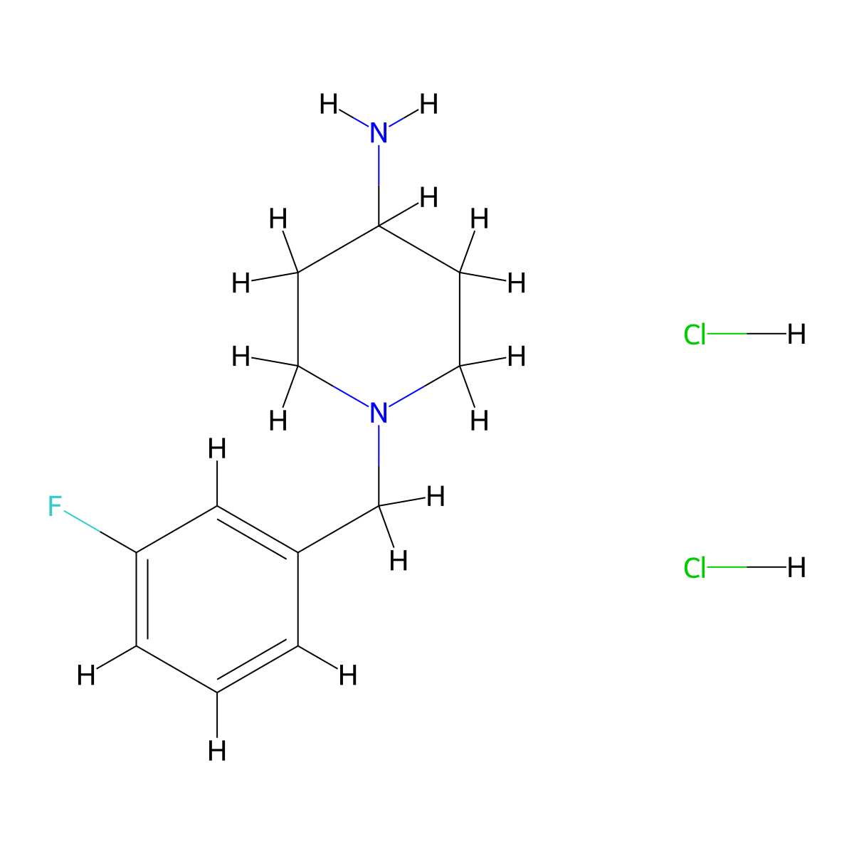 1-(3-Fluorobenzyl)piperidin-4-amine dihydrochloride molecular structure, CAS 1185296-53-0