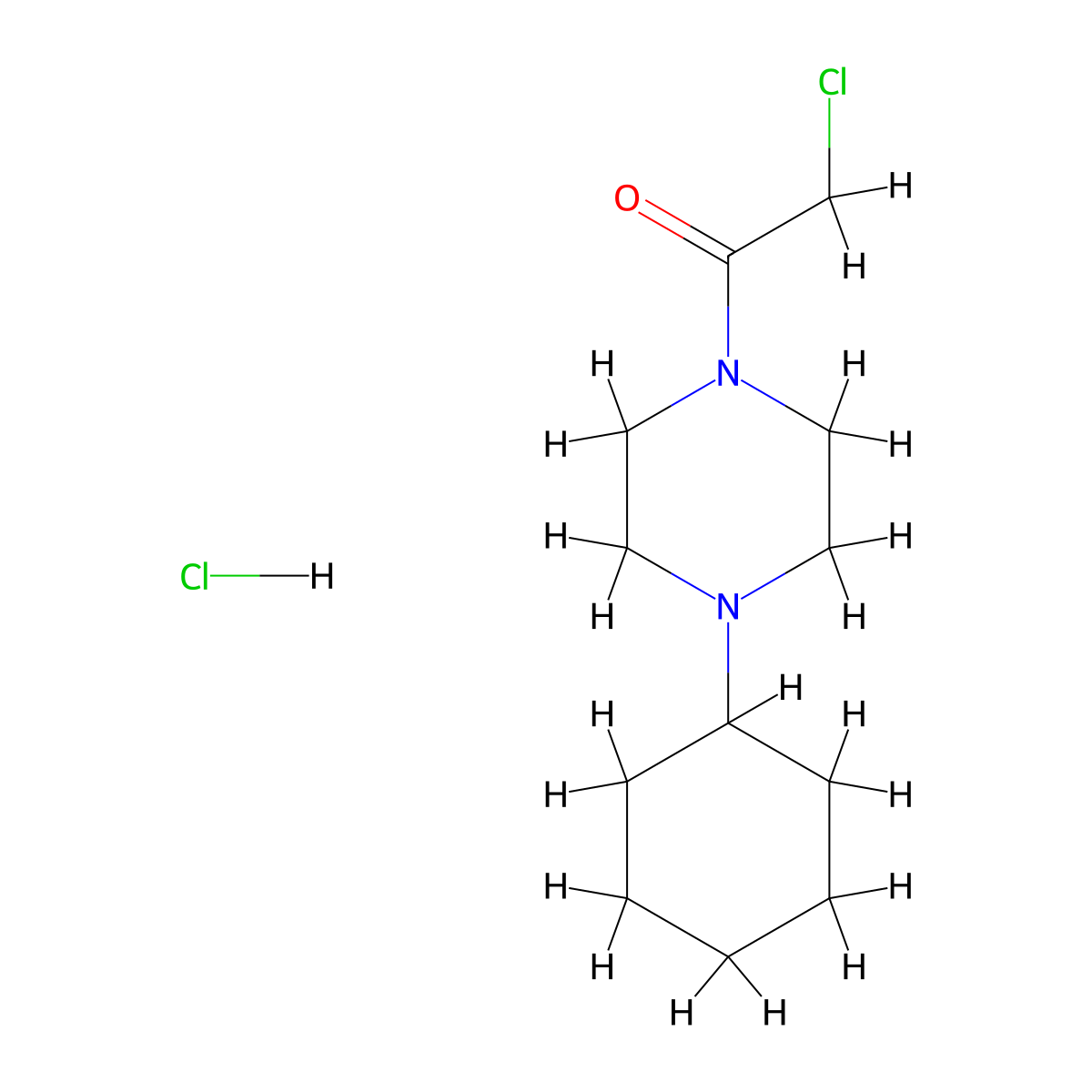 2-Chloro-1-(4-cyclohexylpiperazin-1-yl)ethanone hydrochloride molecular structure, CAS 1185296-59-6