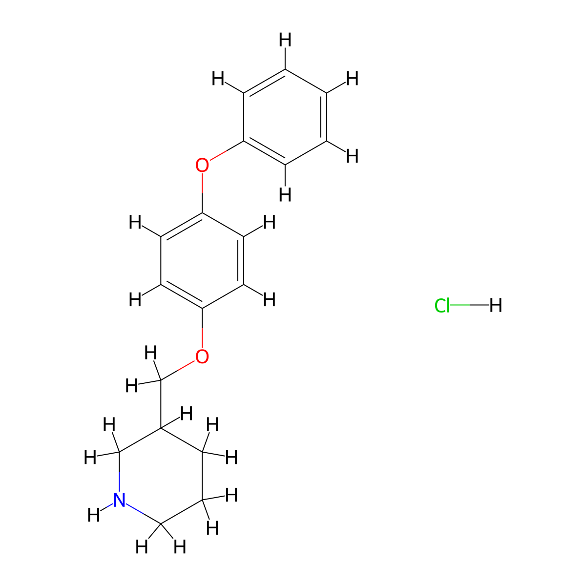 3-[(4-Phenoxyphenoxy)methyl]piperidine hydrochloride molecular structure, CAS 1185296-62-1