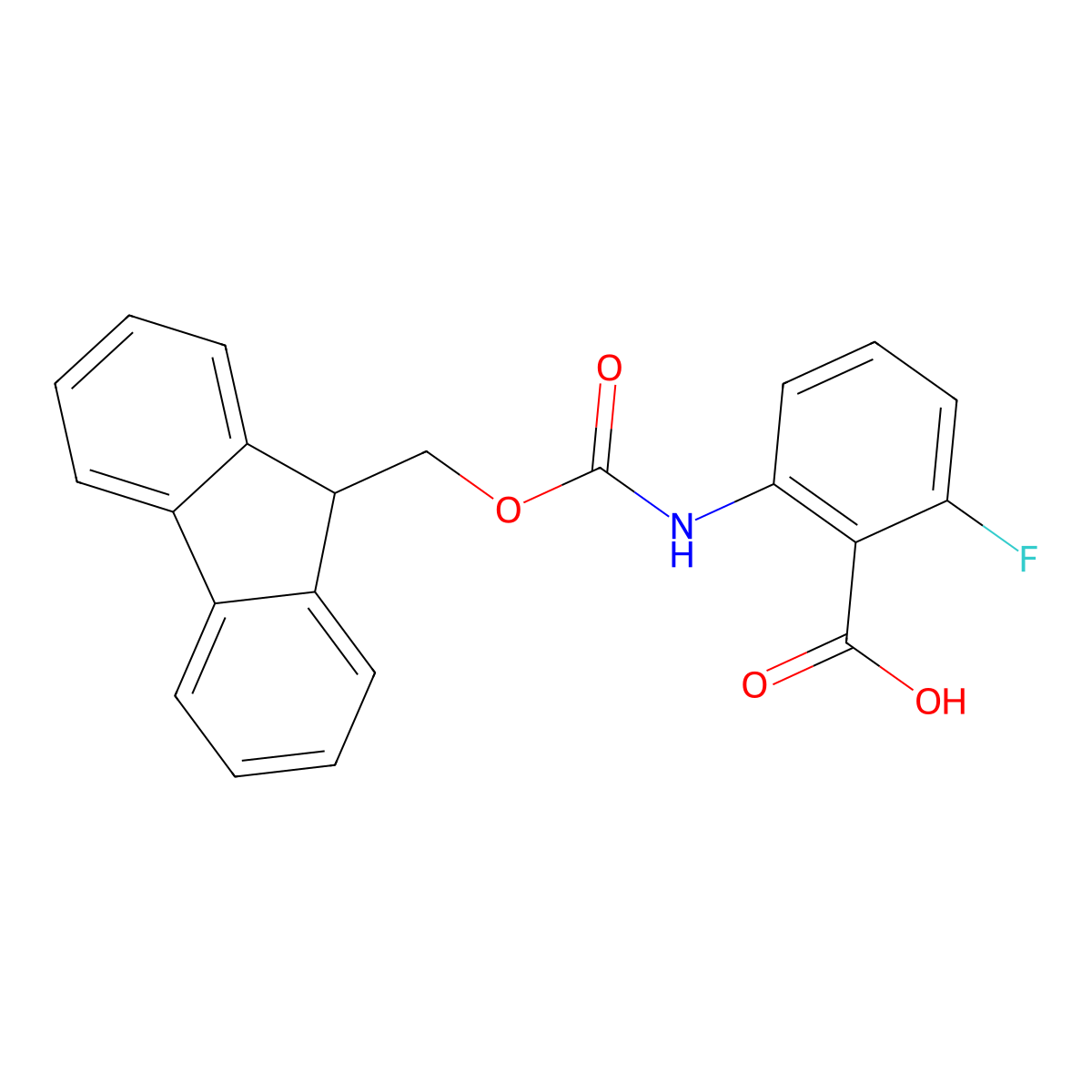 Fmoc-2-amino-6-fluorobenzoic acid molecular structure, CAS 1185296-64-3