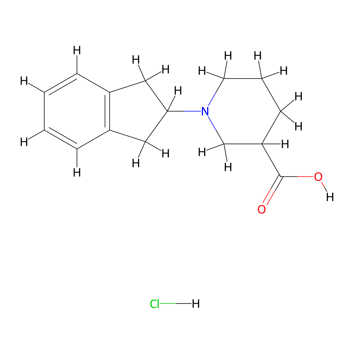 1-(2,3-Dihydro-1H-inden-2-YL)piperidine-3-carboxylic acid hydrochloride molecular structure, CAS 1185296-65-4