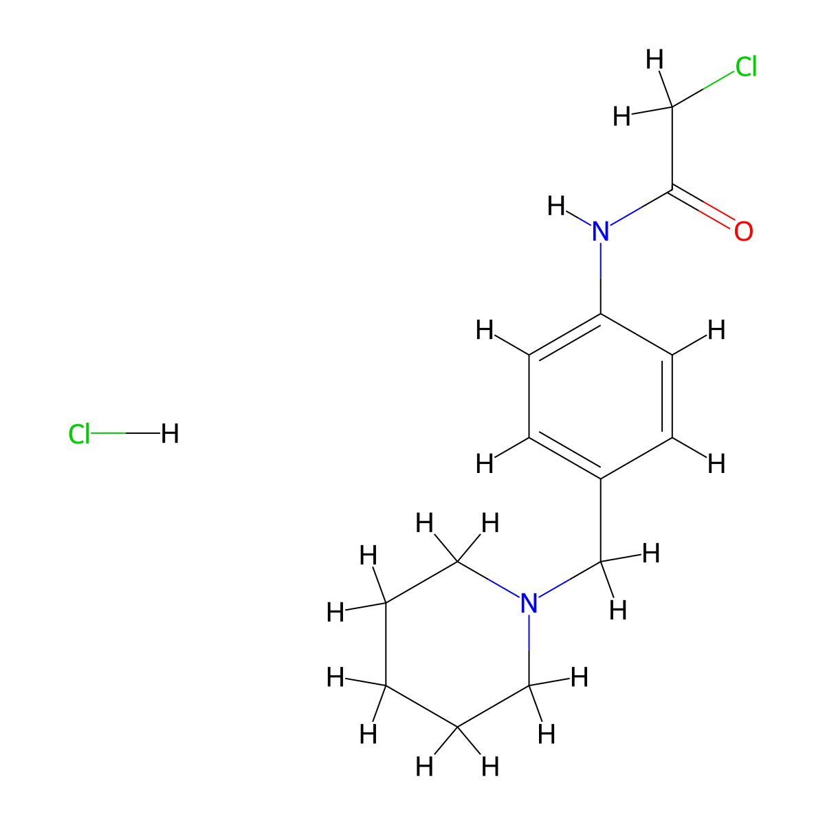 2-chloro-N-{4-[(piperidin-1-yl)methyl]phenyl}acetamide hydrochloride molecular structure, CAS 1185296-68-7