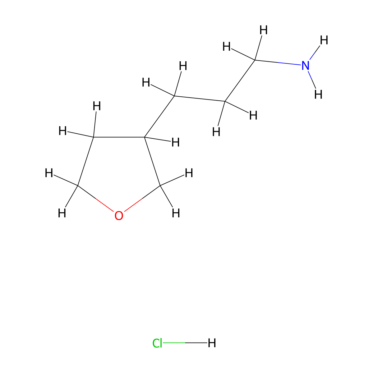 3-(Oxolan-3-yl)propan-1-amine hydrochloride molecular structure, CAS 1185296-74-5