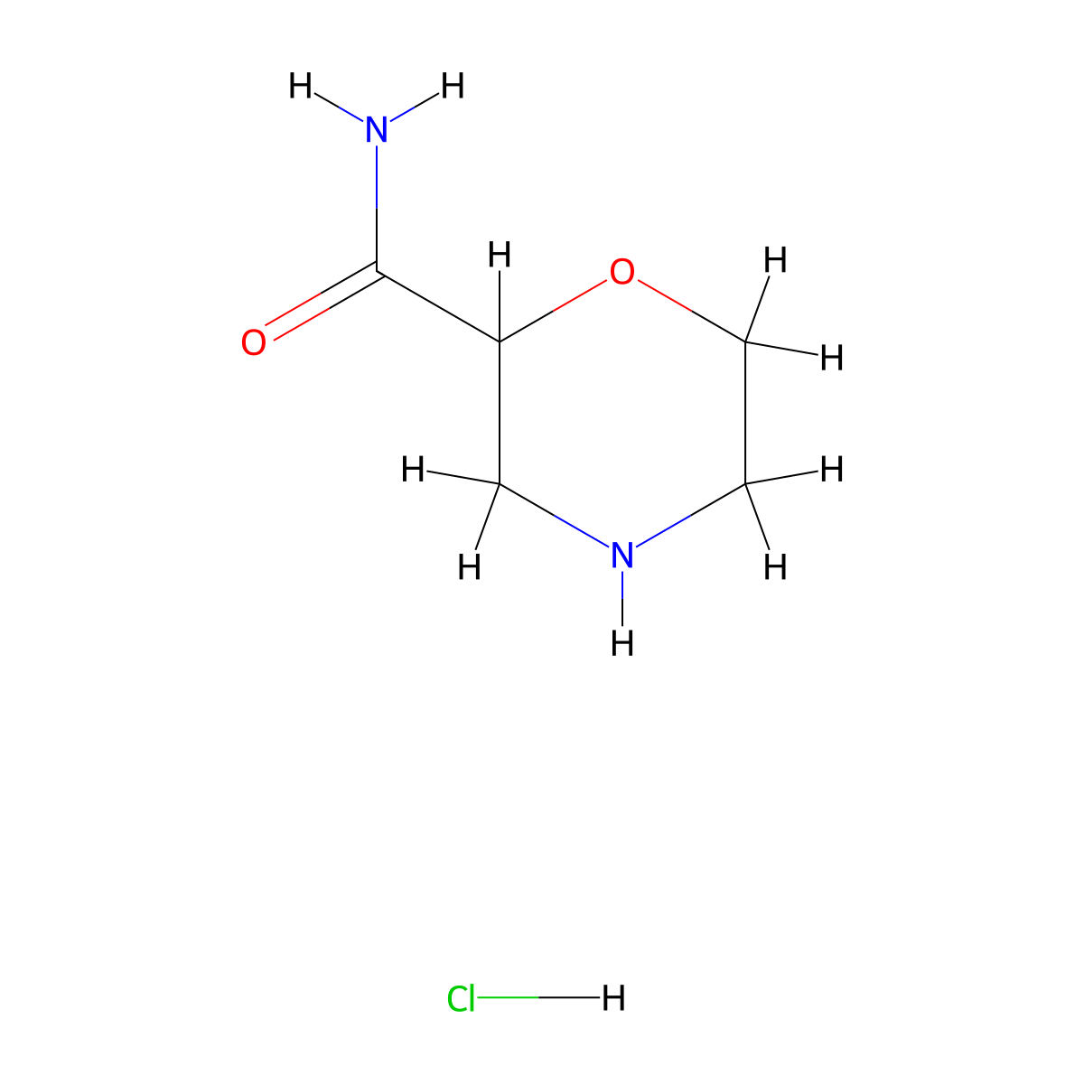 2-Morpholinecarboxamide hydrochloride molecular structure, CAS 1185296-76-7