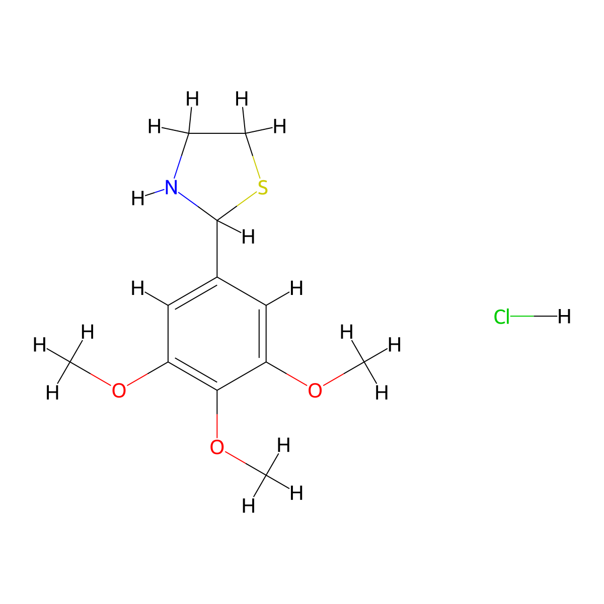 2-(3,4,5-Trimethoxy-phenyl)thiazolidine hydrochloride molecular structure, CAS 1185296-81-4