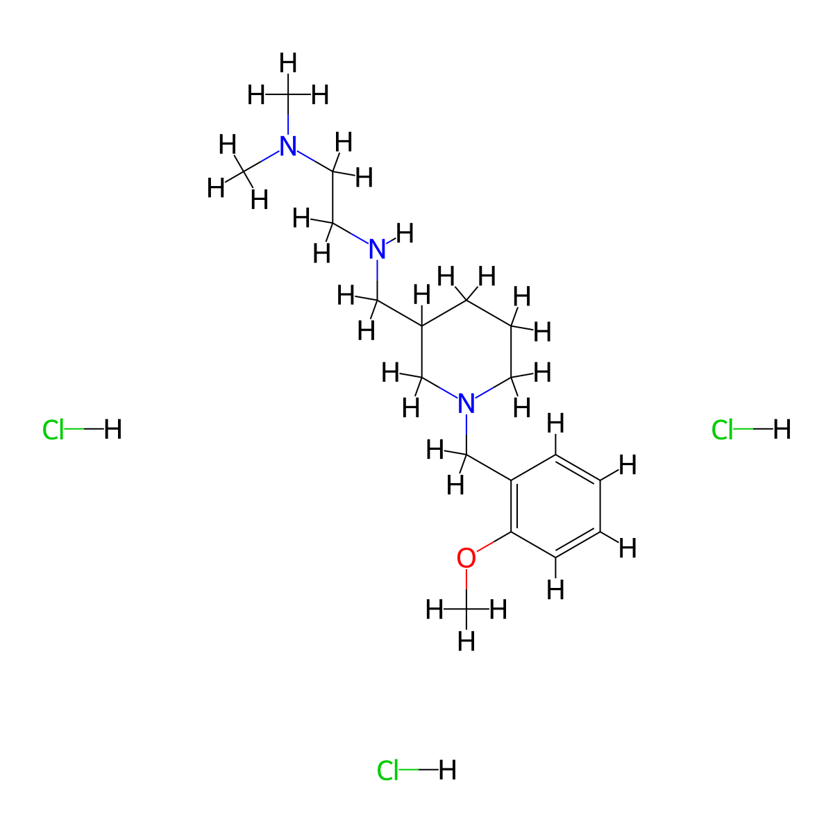 N'-{[1-(2-Methoxybenzyl)piperidin-3-YL]methyl}-N,N-dimethylethane-1,2-diamine trihydrochloride molecular structure, CAS 1185296-85-8