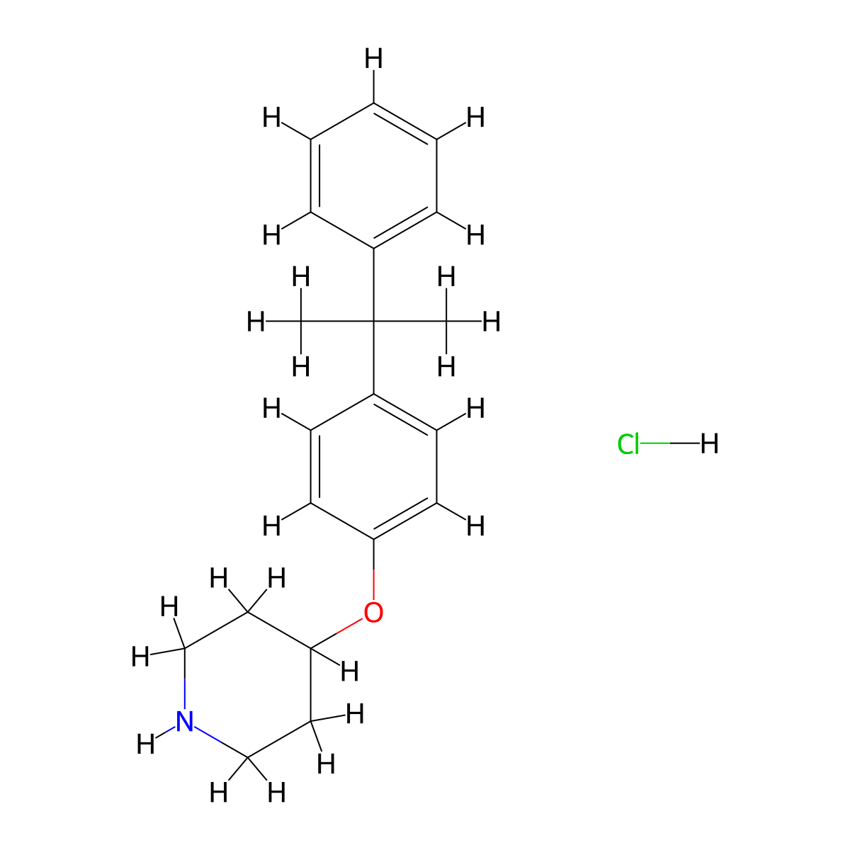 4-(1-Methyl-1-phenylethyl)phenyl4-piperidinylether hydrochloride molecular structure, CAS 1185296-87-0