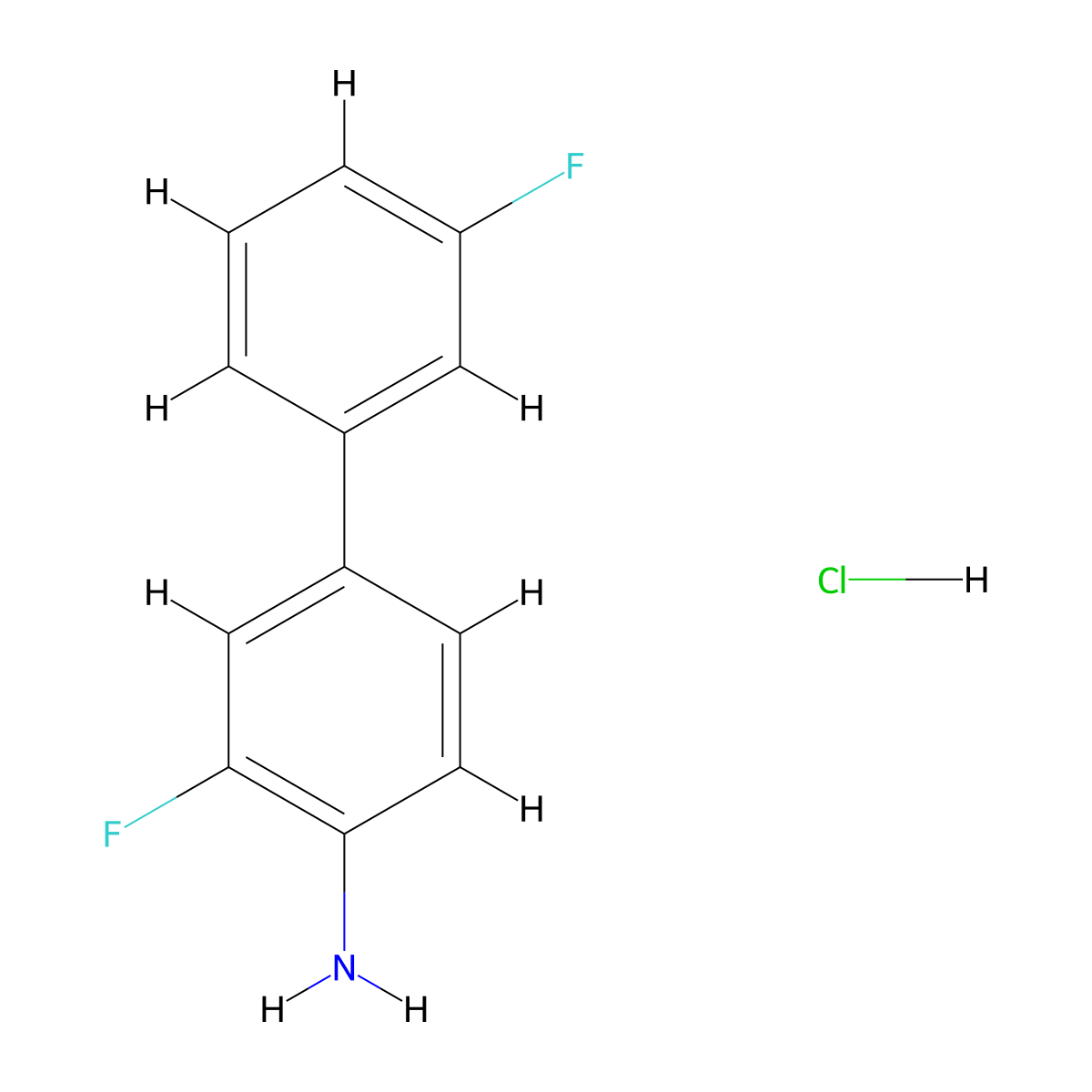 3,3'-Difluoro[1,1'-biphenyl]-4-ylamine hydrochloride molecular structure, CAS 1185296-90-5