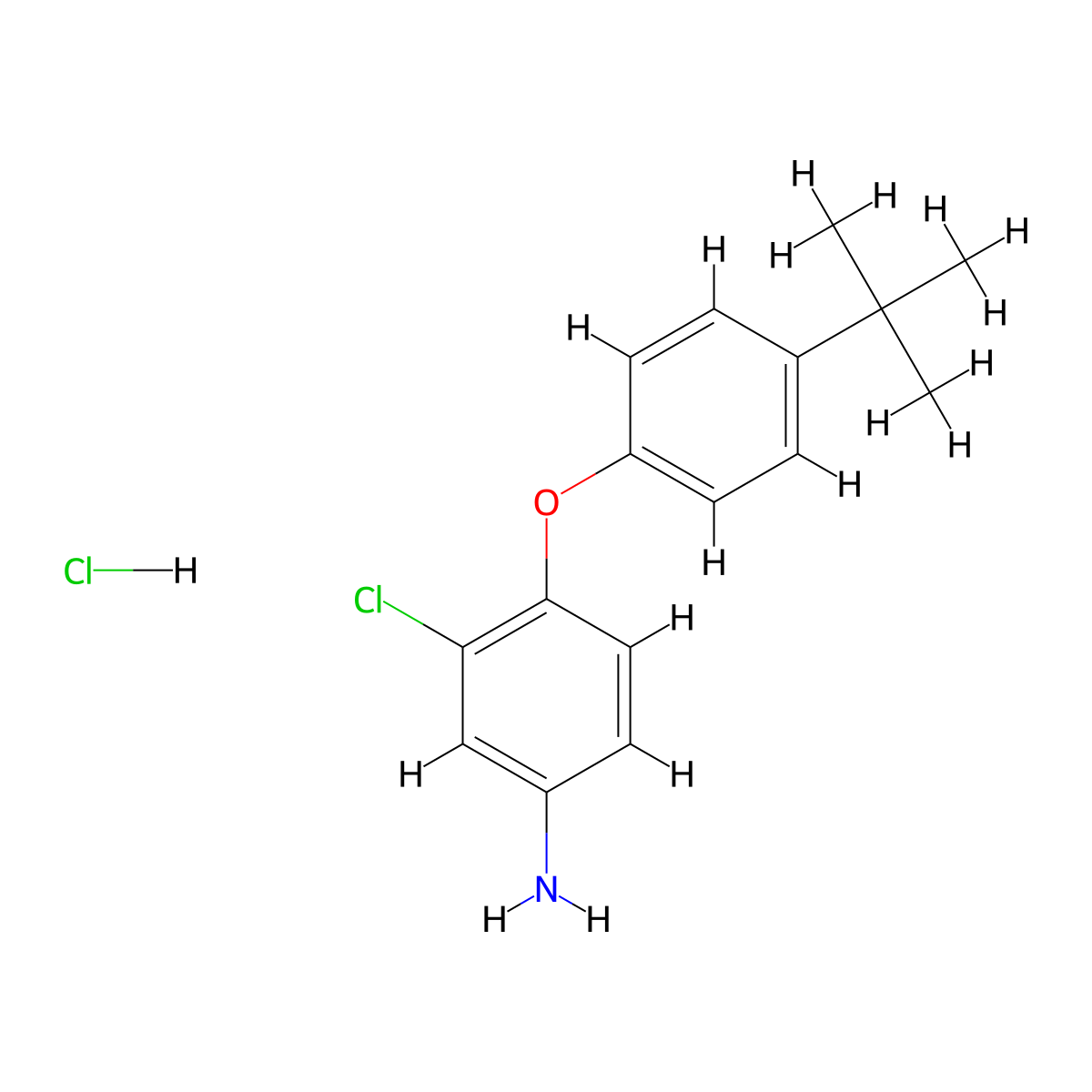 4-[4-(Tert-butyl)phenoxy]-3-chlorophenylamine hydrochloride molecular structure, CAS 1185296-96-1