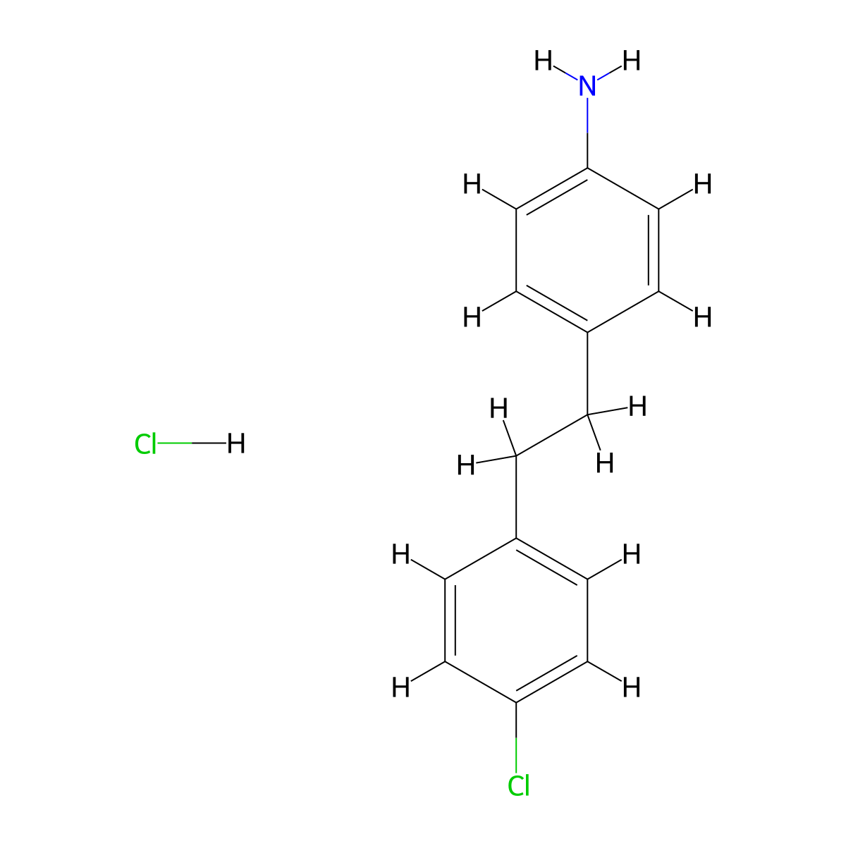 {4-[2-(4-Chlorophenyl)ethyl]phenyl}amine hydrochloride molecular structure, CAS 1185297-02-2