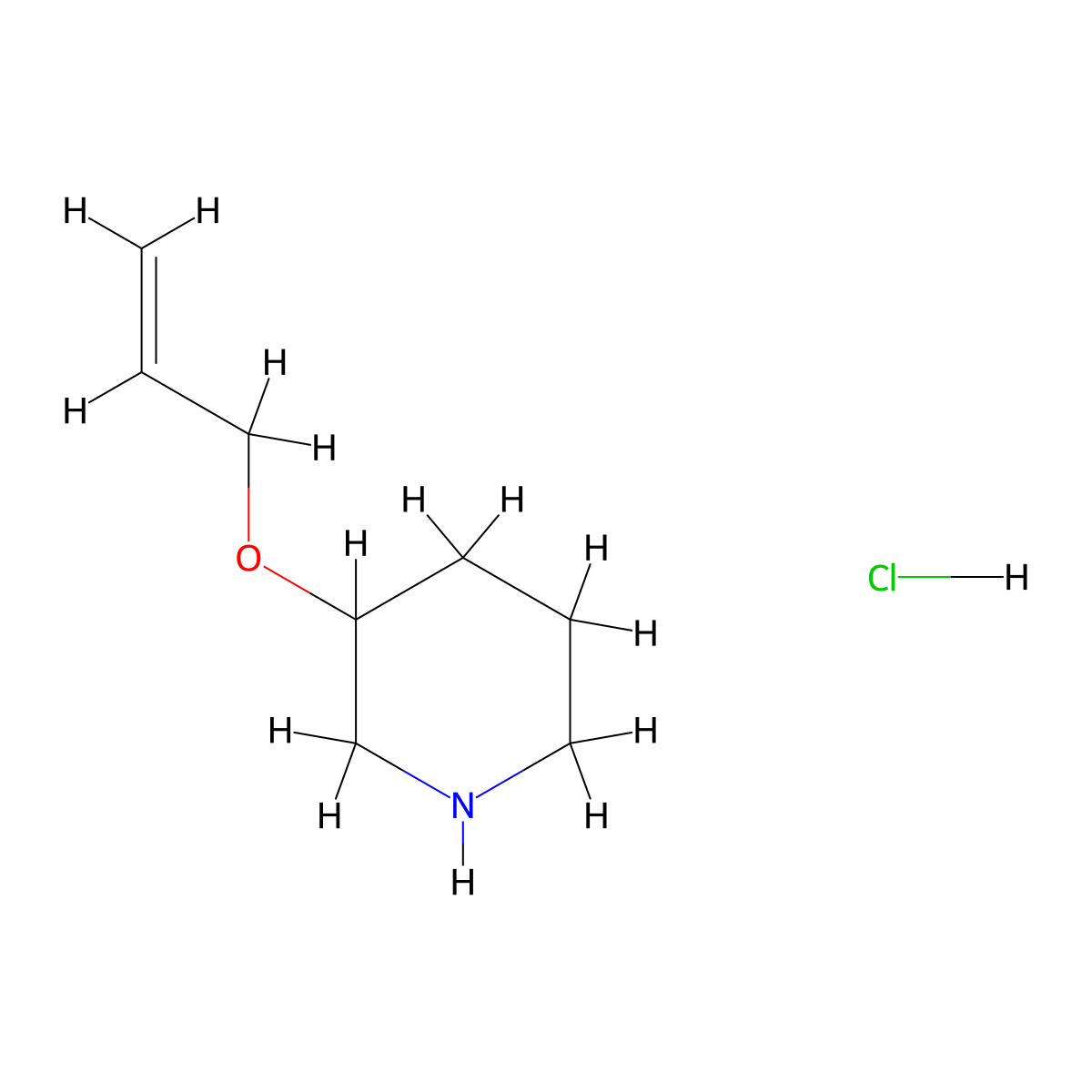3-(Allyloxy)piperidine hydrochloride molecular structure, CAS 1185297-03-3