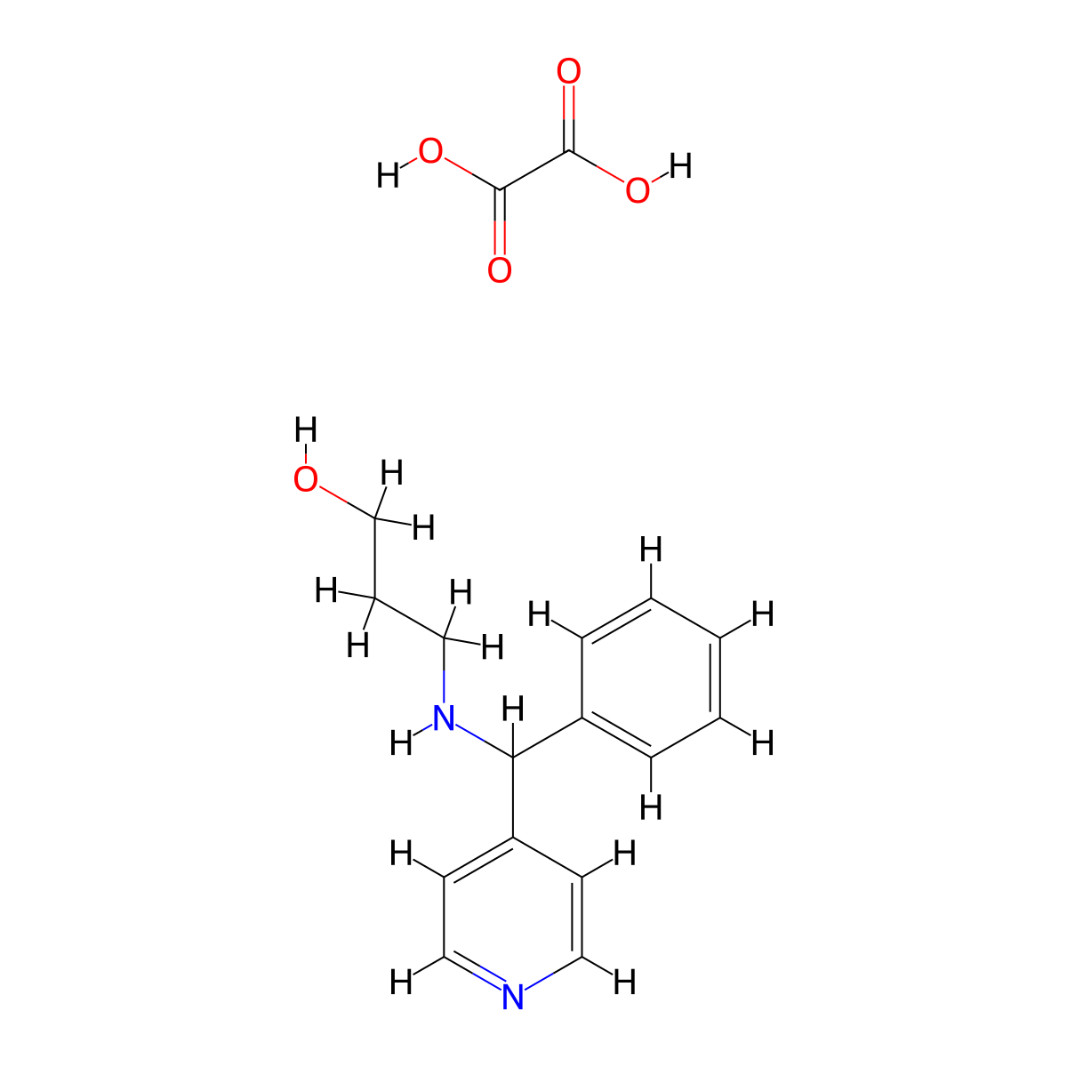 3-[(Phenyl-pyridin-4-YL-methyl)-amino]-propan-1-OL oxalate molecular structure, CAS 1185297-10-2