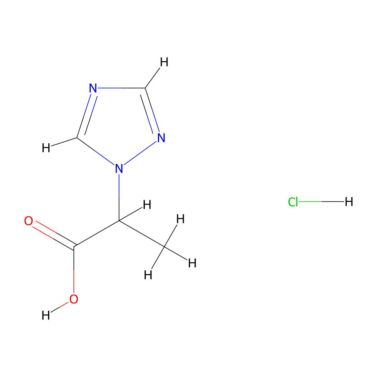 2-(1H-1,2,4-triazol-1-yl)propanoic acid hydrochloride molecular structure, CAS 1185297-13-5
