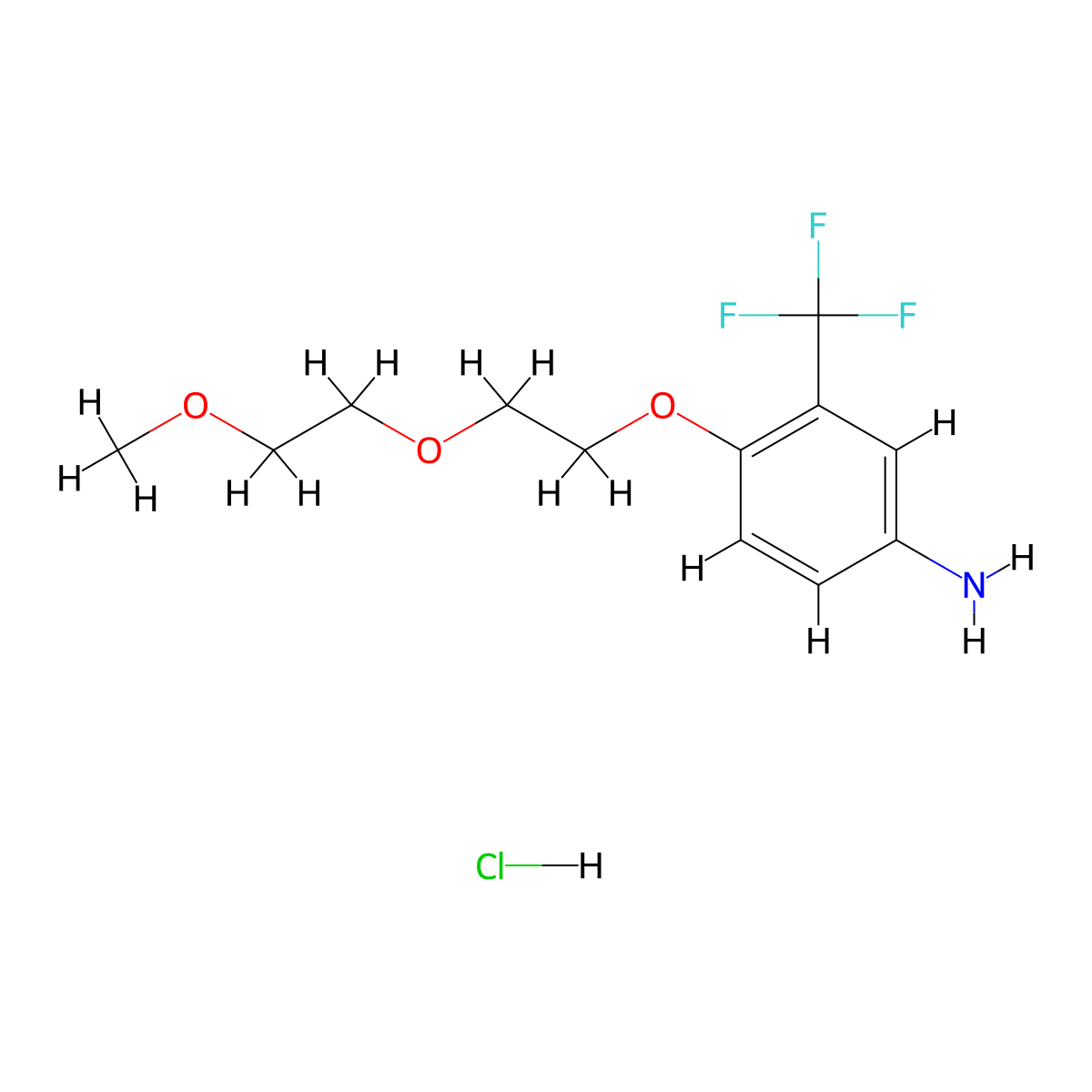4-[2-(2-Methoxyethoxy)ethoxy]-3-(trifluoromethyl)-phenylamine hydrochloride molecular structure, CAS 1185297-16-8