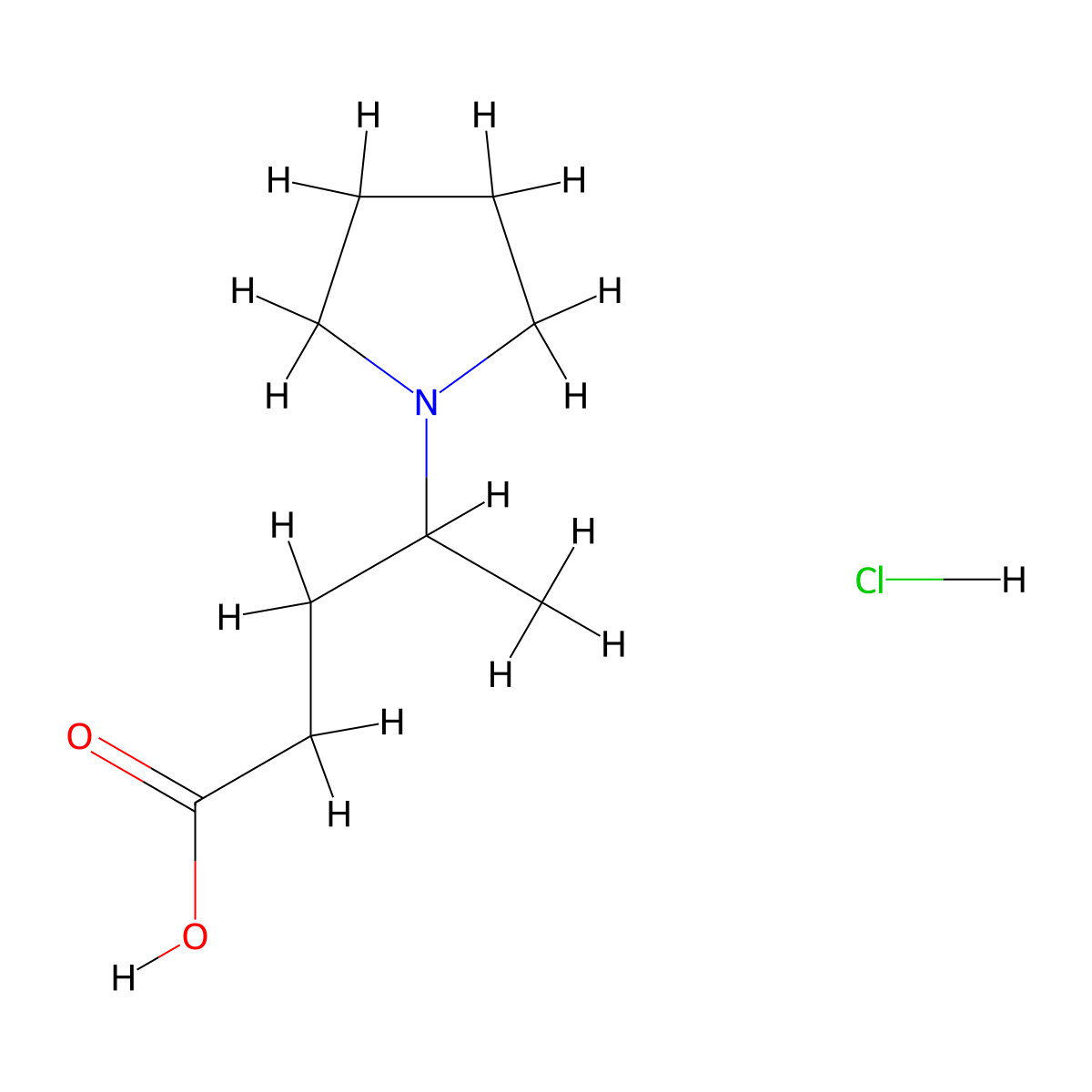 4-Pyrrolidin-1-ylpentanoic acid hydrochloride molecular structure, CAS 1185297-26-0